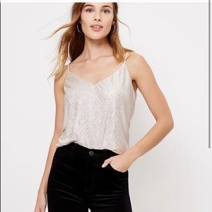 🥂Loft Shimmer Spaghetti Strap Blouse
